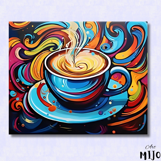 Cosmic Coffee Swirls Paint by Numbers Kit