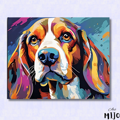 Kit de pintura por números de un encantador perro beagle