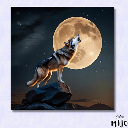 Wolf and Moonlight Paint by Numbers Kit