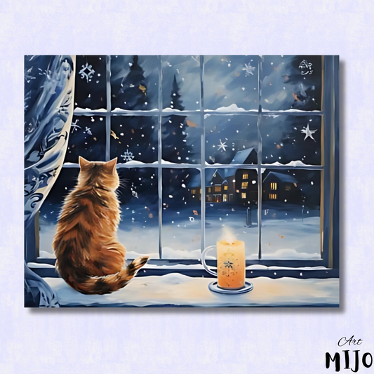 Cozy Christmas Cat Paint by Numbers Kit