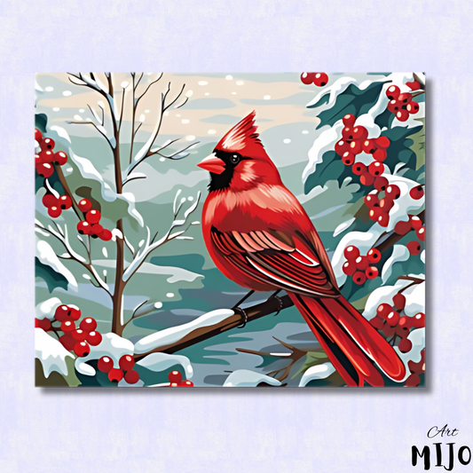 Winter Cardinal's Song Paint by Numbers Kit