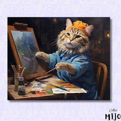 Kit de pintura por números de artista felino