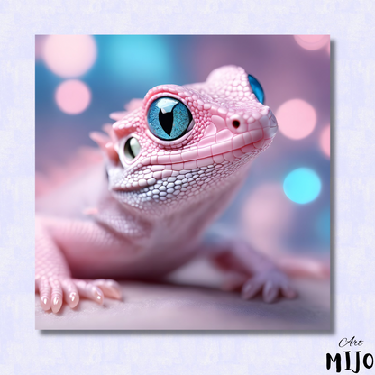 Whimsical Pink Gecko Paint by Numbers Kit