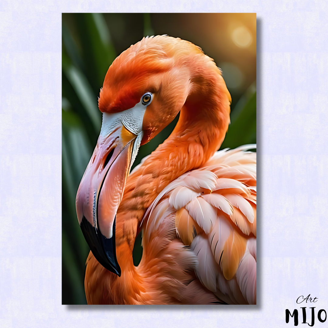 Elegant Flamingo Portrait Paint by Numbers Kit