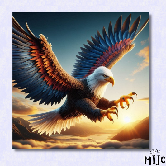 Majestic Eagle in Flight Paint by Numbers Kit