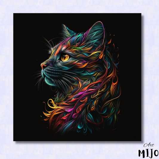 Vibrant Fantasy Cat Paint by Numbers Kit