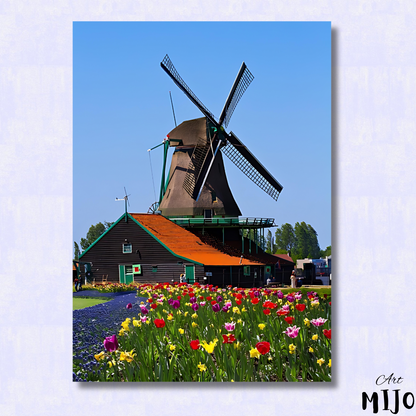 Dutch Charm in Zaanse Schans Paint by Numbers Kit