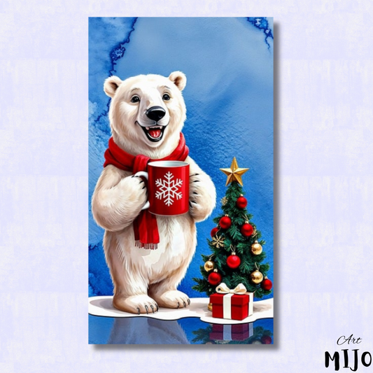 Cozy Polar Bear Paint by Numbers Kit