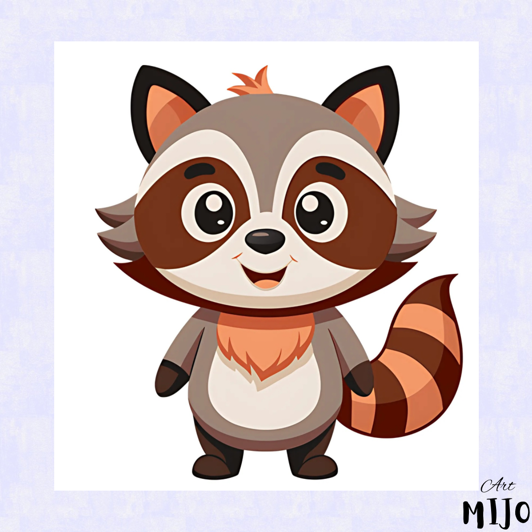 Adorable Raccoon Paint by Numbers Kit